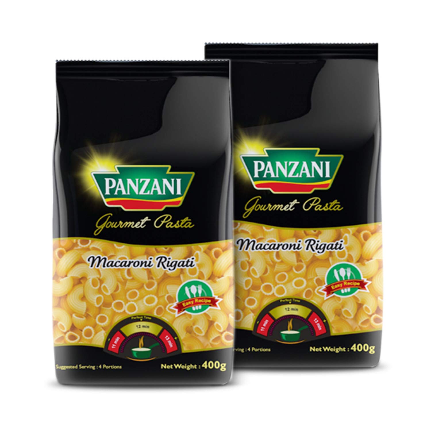 PANZANI Gourmet Macaroni Rigate 100% Durum Wheat Pasta, 2 x 400 g (Pack of 2) PANZANI Gourmet Macaroni Rigate 100% Durum Wheat Pasta, 2 x 400 g (Pack of 2)