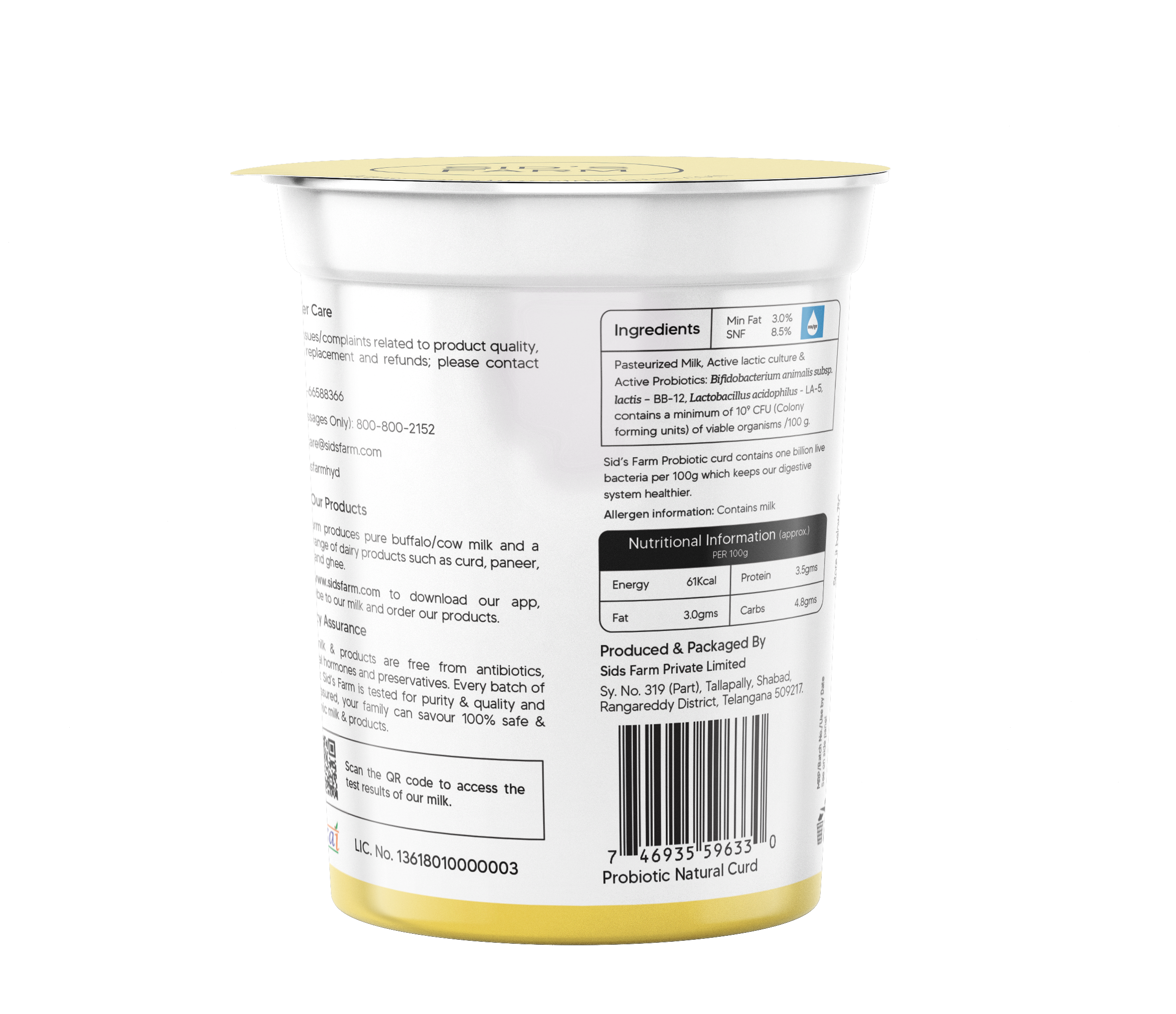 Natural Probiotic Cup Curd