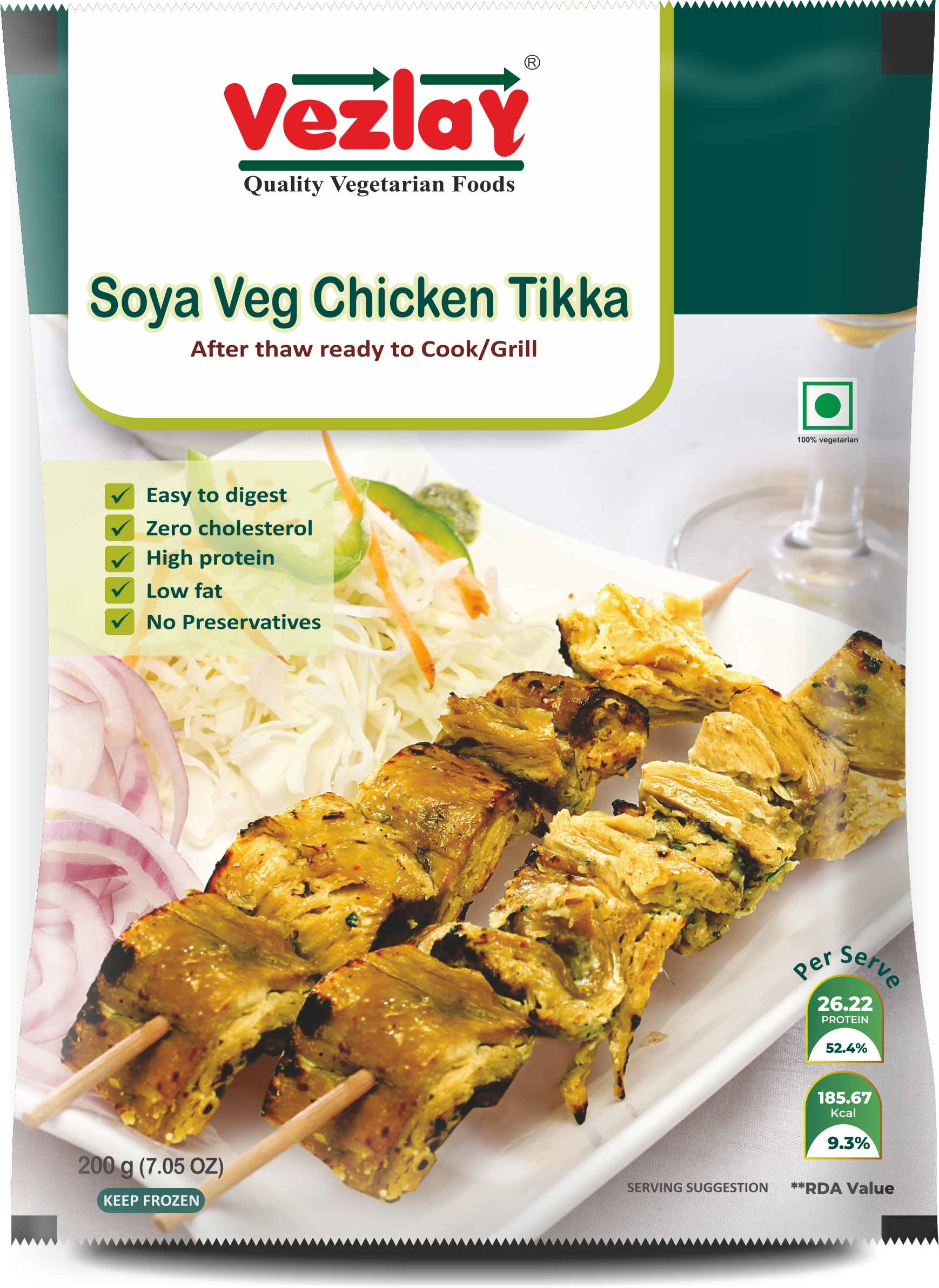 Vezlay Soya Veg Chicken Tikka, 150 gm