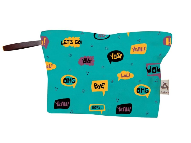 Multicolor Polyester Spacious Makeup Pouch, For Gift, Zipper