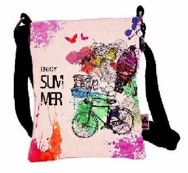 Canvas Printed Astara Elephant Motif Sling Bag