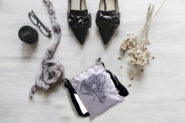 Canvas Printed Astara Elephant Motif Sling Bag