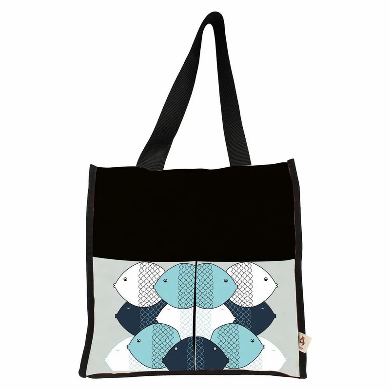 Printed Astara Poly Canvas Beach Bag