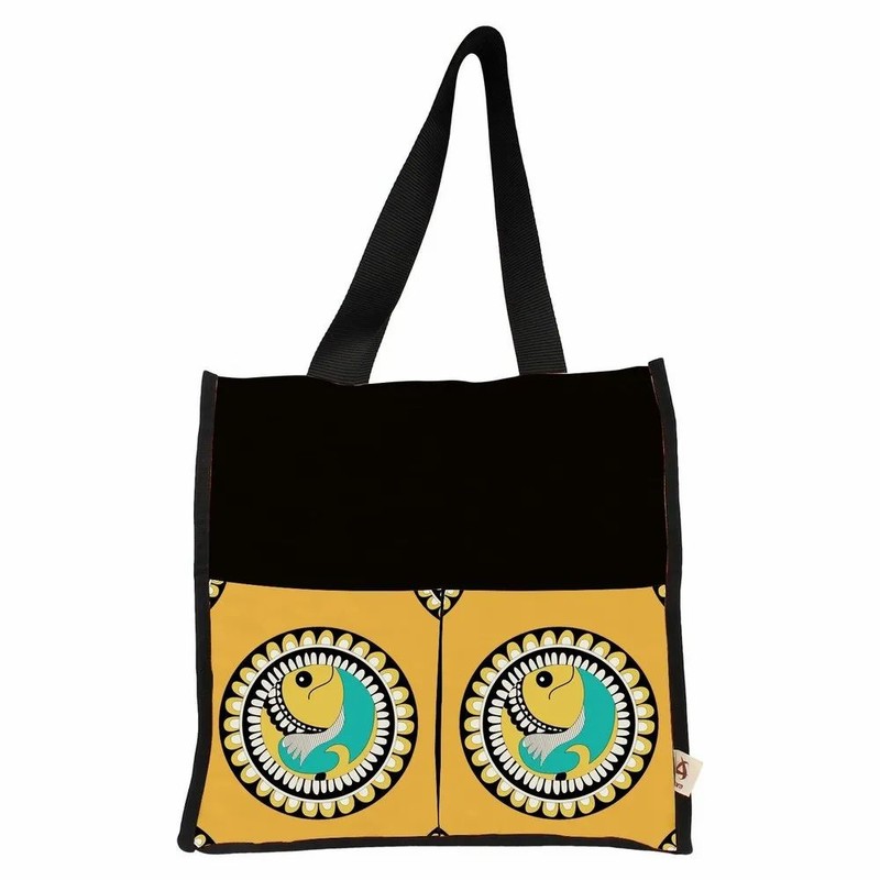 Printed Astara Poly Canvas Beach Bag