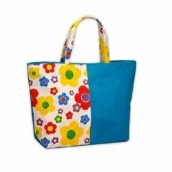 Printed Astara Poly Canvas Beach Bag