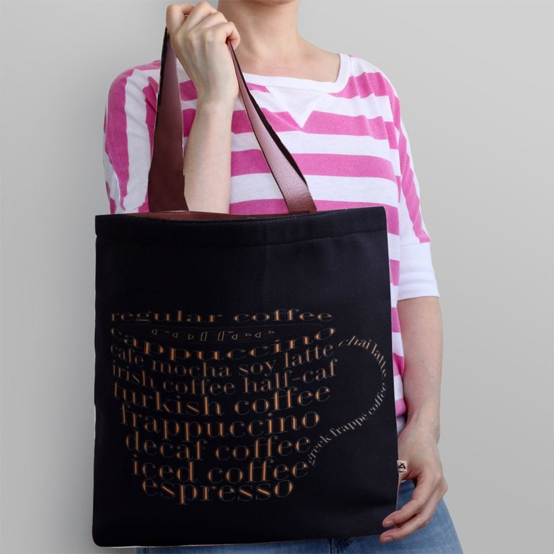 Printed Pu Handle Astara Canvas Tote Bag