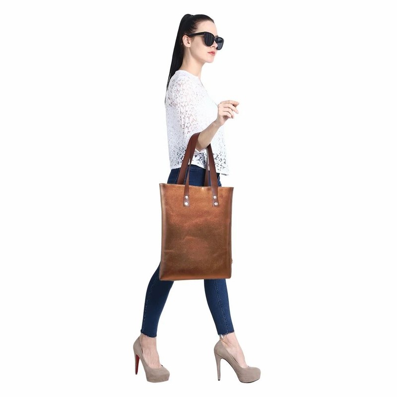 Printed PU Handle Astara Polycanvas Tote Bag