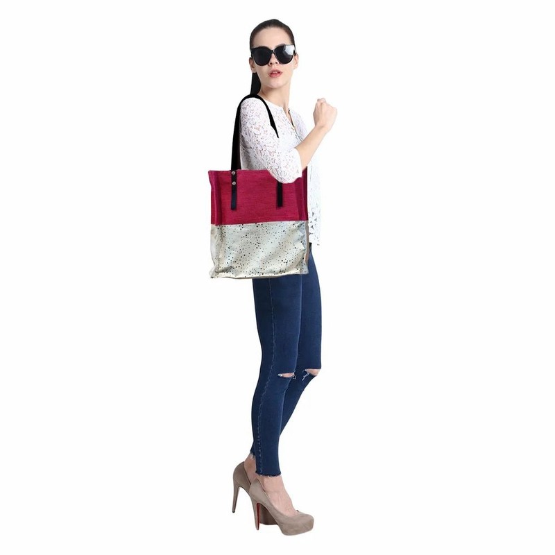 Printed PU Handle Astara Polycanvas Tote Bag