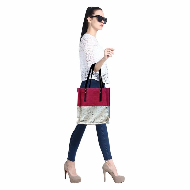 Printed PU Handle Astara Polycanvas Tote Bag