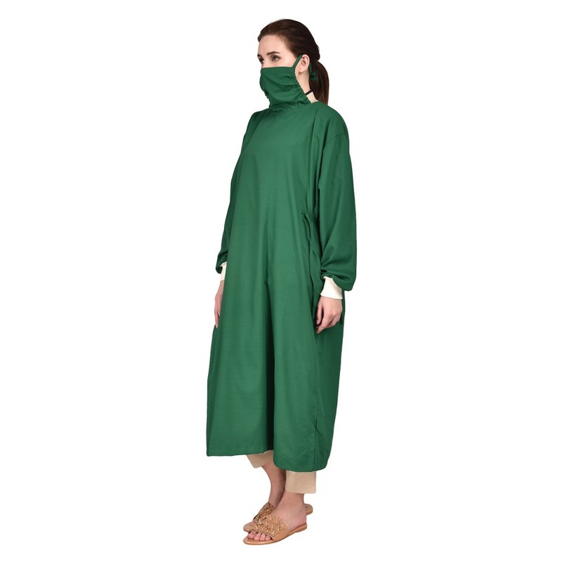 Green Surgeon Gown With Mask, Size: Stander Size