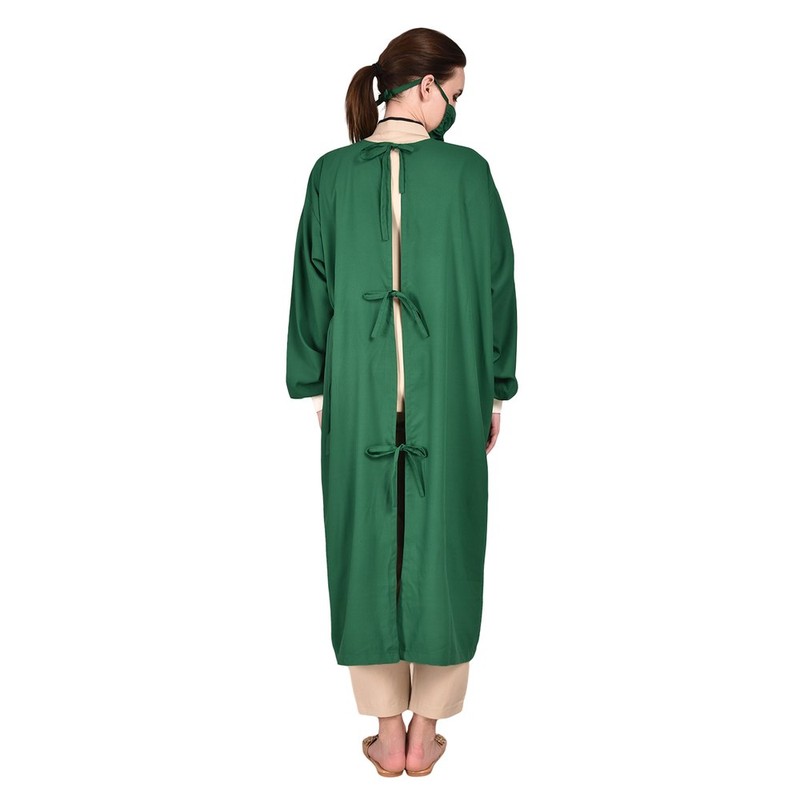 Green Surgeon Gown With Mask, Size: Stander Size
