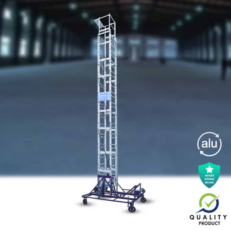 aluminium extendable tower wheel ladder model k 7015 height 21ft 21ft 6ft x 8ft fs 7ft t very heavy 