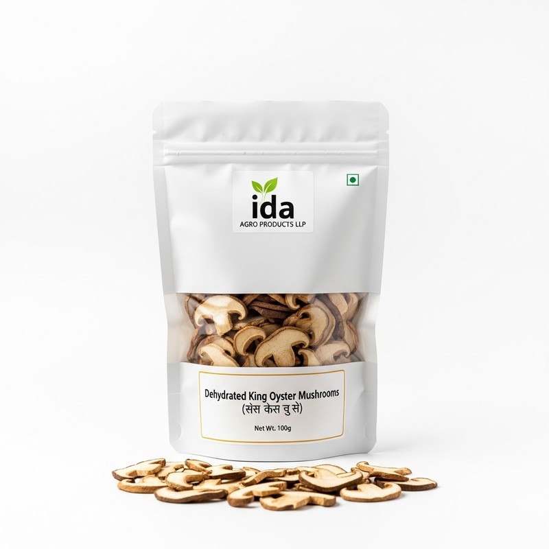 Dehydrated King Oyster Mushrooms (Pleurotus eryngii) - 100 gram by Ida Agro Products LLP