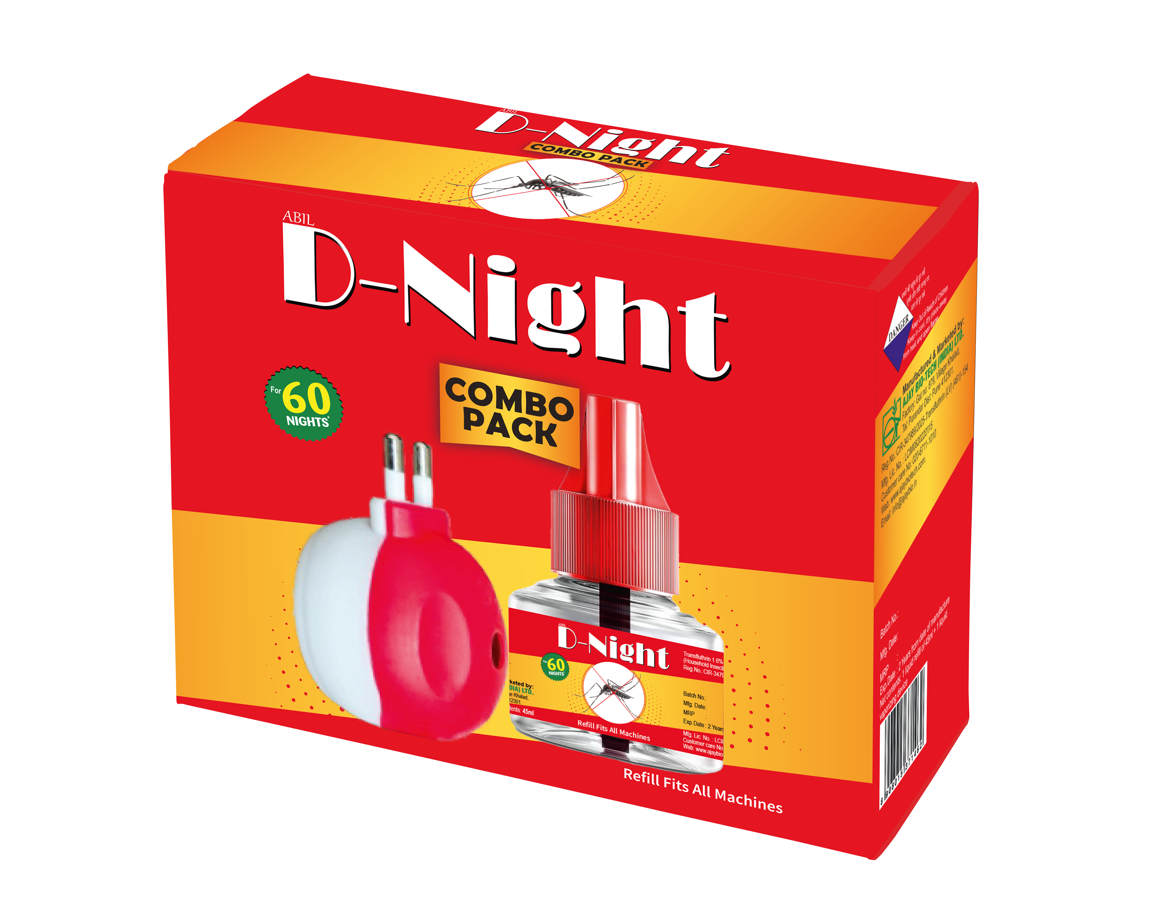 D-Night Mosquito Liquid Vaporizer Combo Pack ( Day & Night protection from Mosquito. )